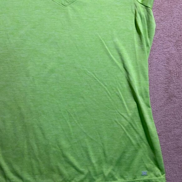 Xersion Performance Wear Women's Sz Large Neon Green V Neck Short Sleeve (G) - Picture 4 of 8